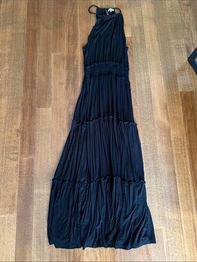 Z Supply Black Tiered Halter Maxi Dress